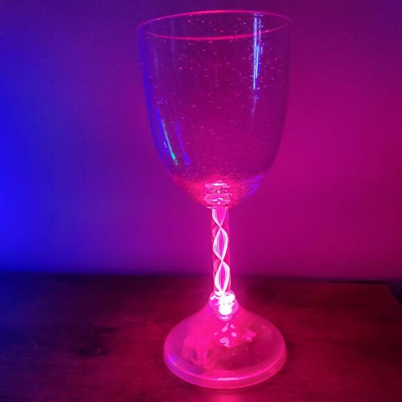 LED Wine Champagne Glasses Plastic Light Up Cup Cocktail Bar Tableware, Set of 4 - Picture 2 of 7